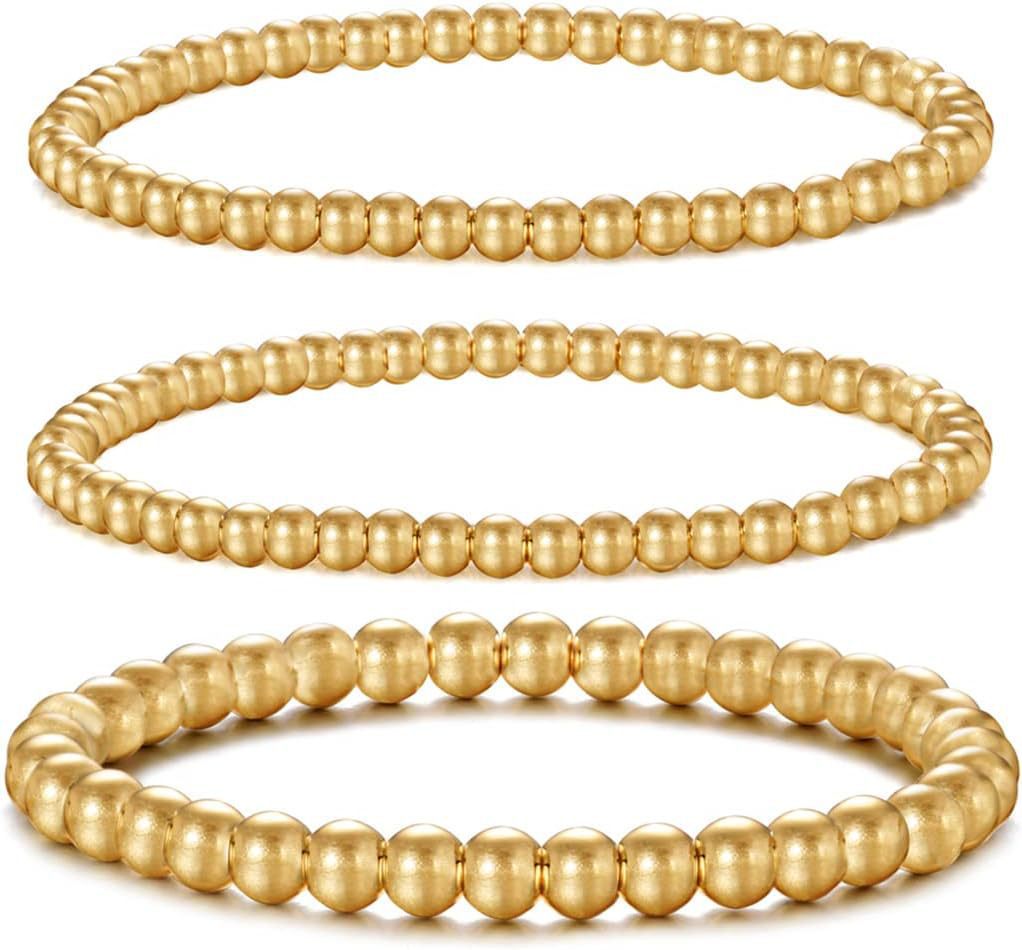 Bohemian Minimalist Geometric Plated Alloy Cuban Link Chain Pearl Bracelet Set for Women