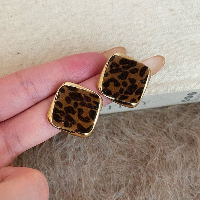 Pendientes Minimalistas Modernos Geométricos Cuadrados y Redondos de Aleación con Postes de Plata de Ley 925 para Mujer