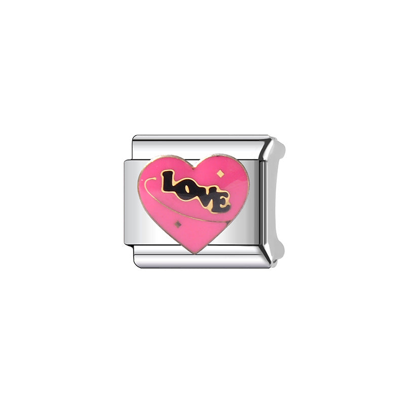 Vintage Sweet Heart Shaped Stainless Steel Plated DIY Charm Bar