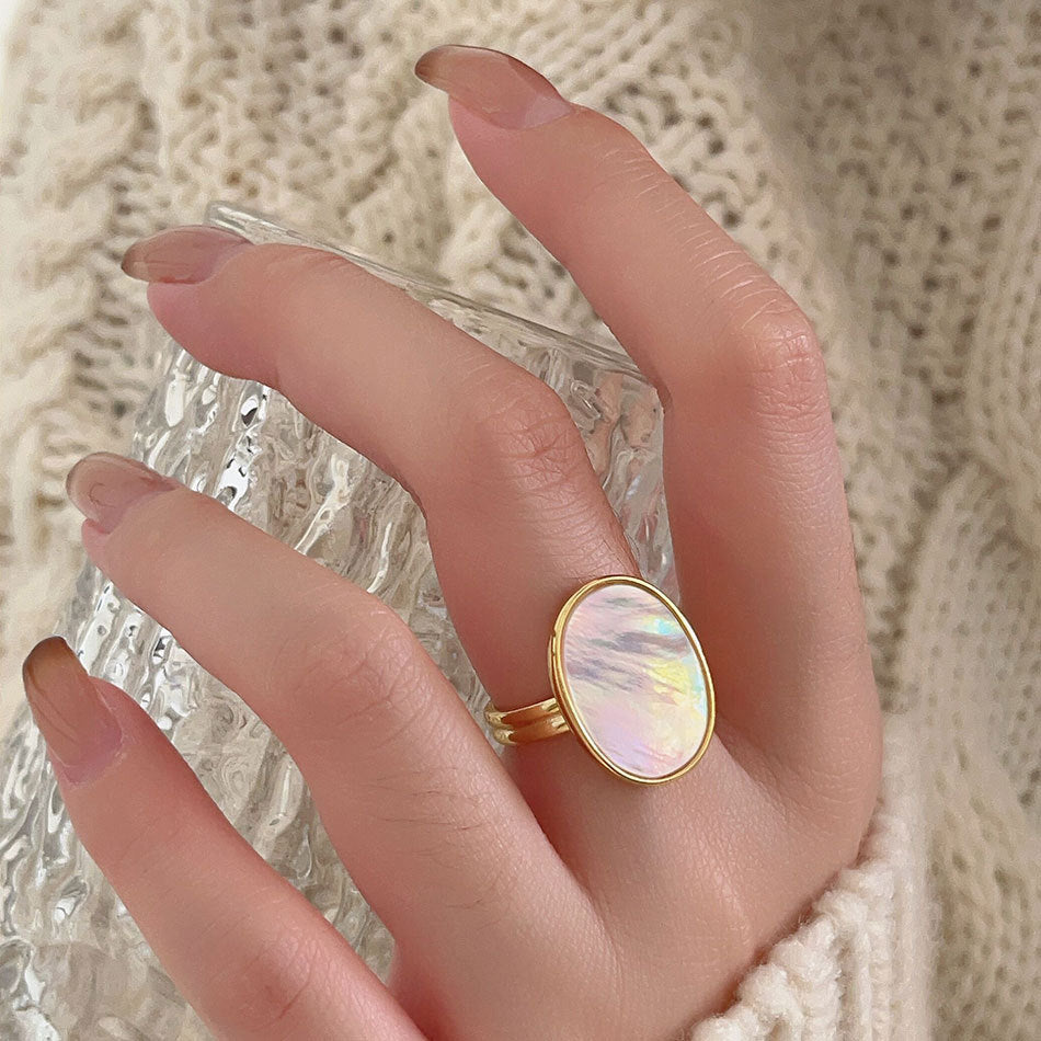 Minimalist Sweet 925 Sterling Silver Shell Ring for Women