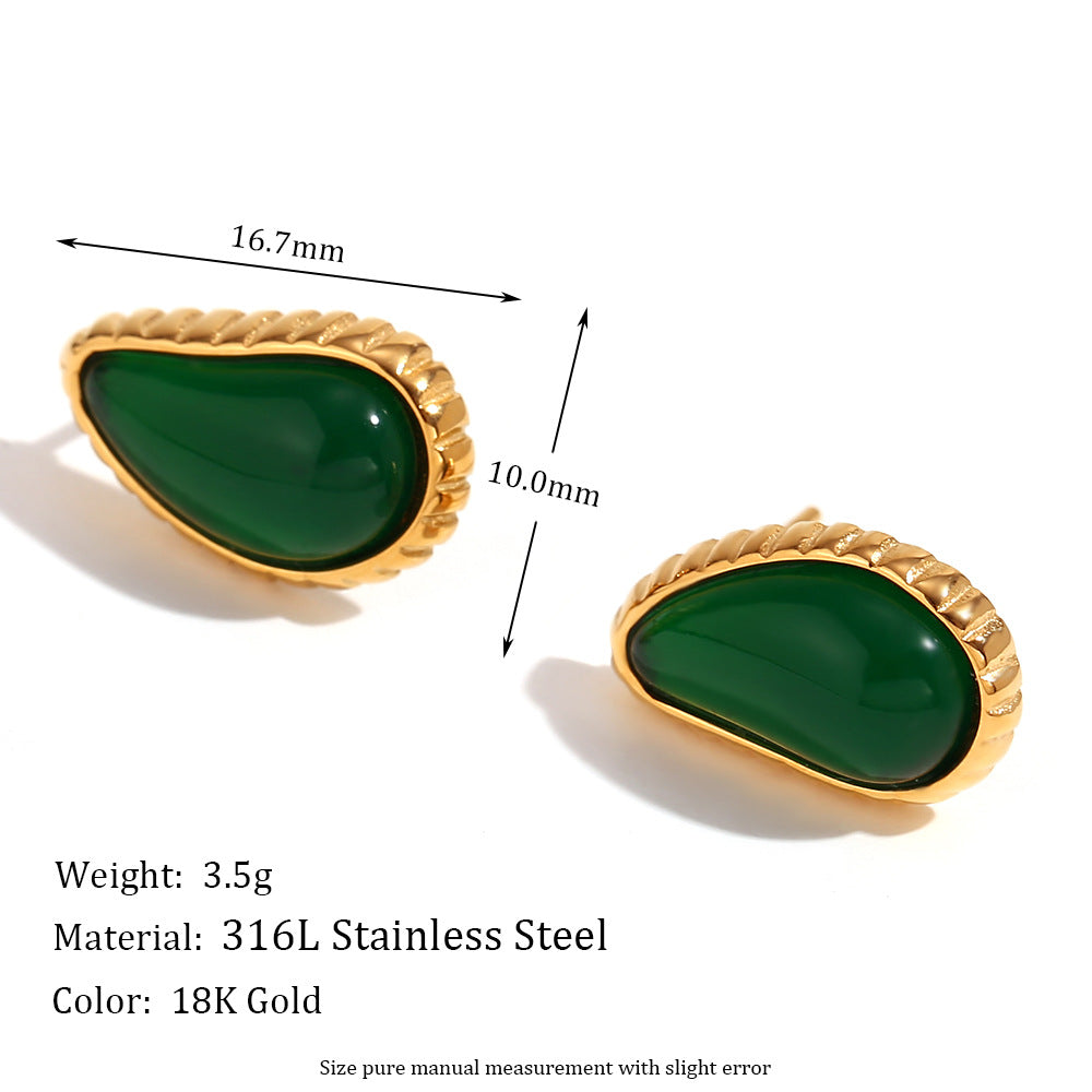 Orecchini a clip vuoti geometrici vintage in acciaio inossidabile placcati oro 18 carati da donna