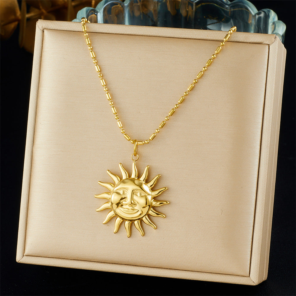 Vintage Gold Plated Stainless Steel Star Butterfly Animal Hollow Pendant Necklace for Women