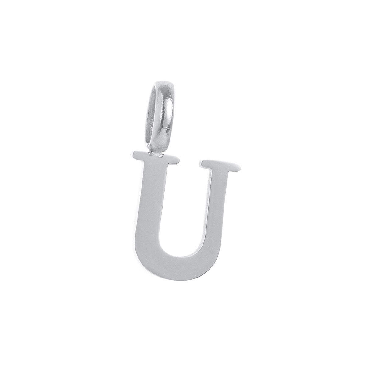 Minimalist Titanium Steel 18K Gold Plated PVD Letter Charm Bar