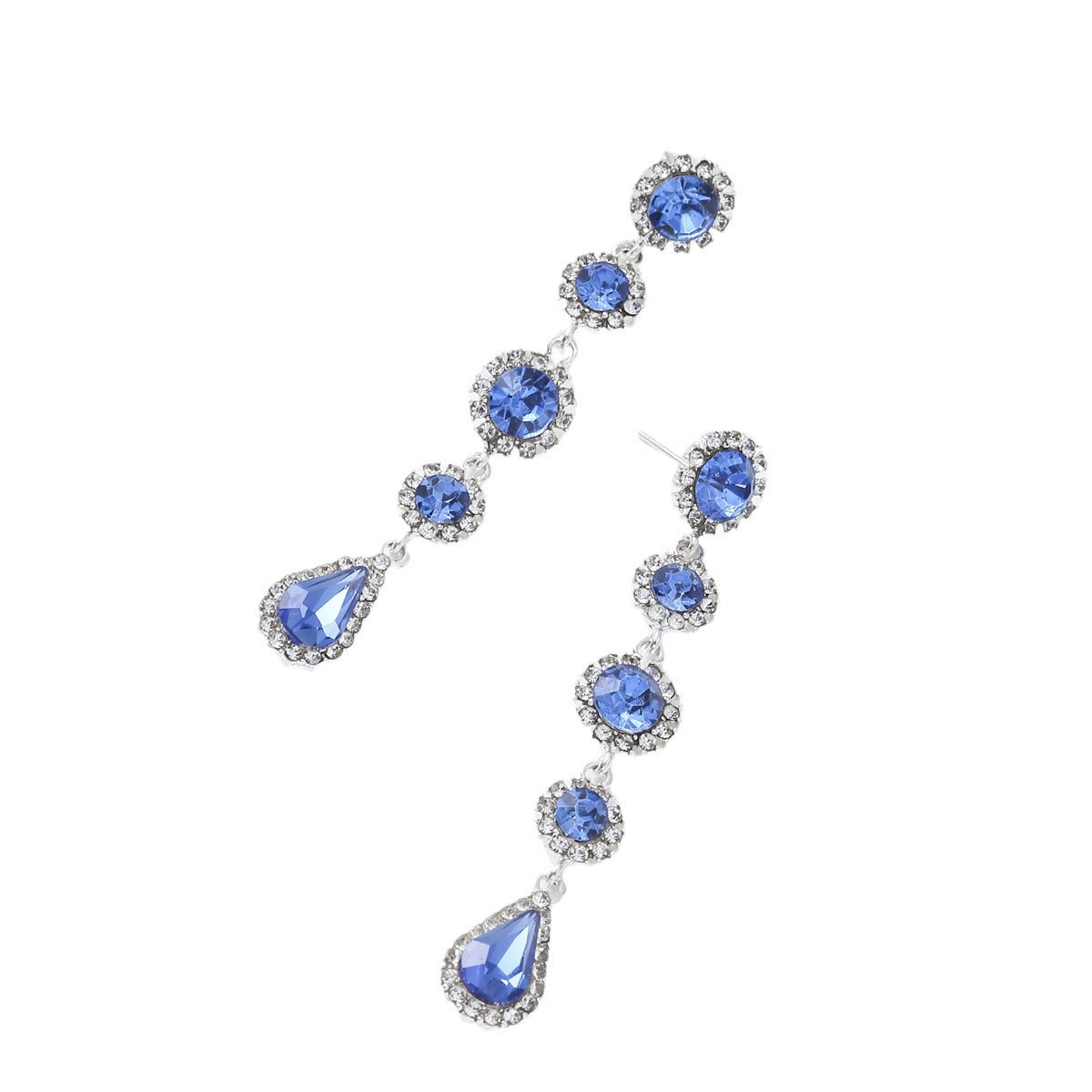 Fashionable Retro Tassel Earrings for Women with Crystal Inlay in Alloy, Teardrop and Geometric Shape, Minimalist and Versatile Design