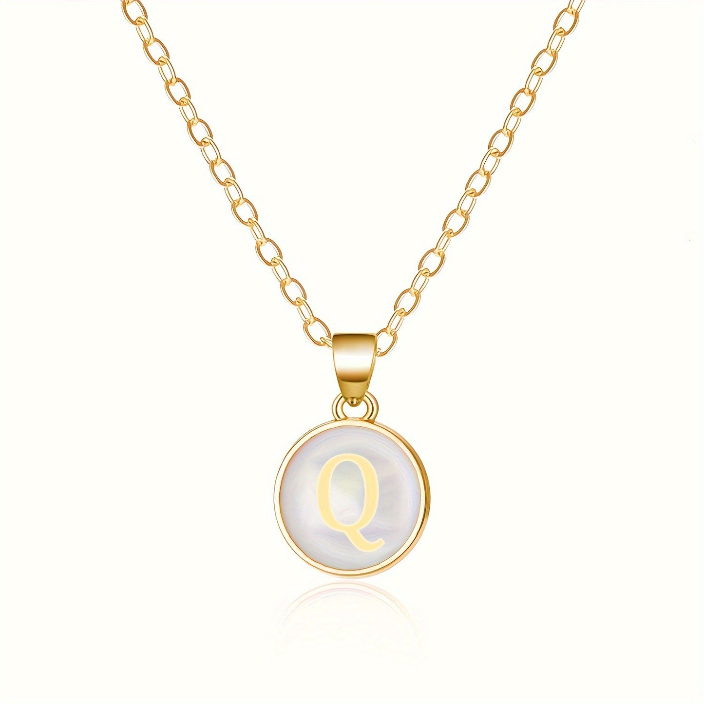 Collana con Pendente a Goccia d'Olio Alfabeto Lettera Rotonda Minimalista in Lega Placcata, Bicolore Bianco e Nero