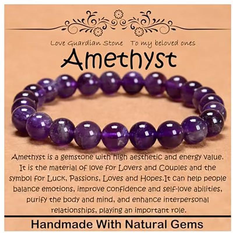 Minimalist Natural Stone Beaded Bracelet Unisex Geometric Round Handmade Jewelry Gift