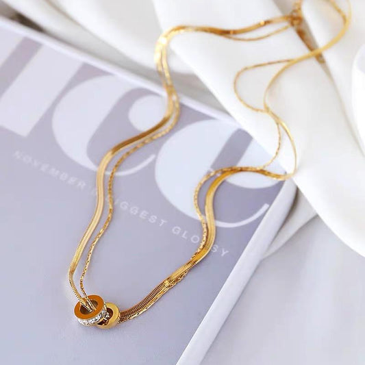 Minimalist Floral-Shaped Titanium Steel Plated Delicate Clavicle Necklace for Women and Men