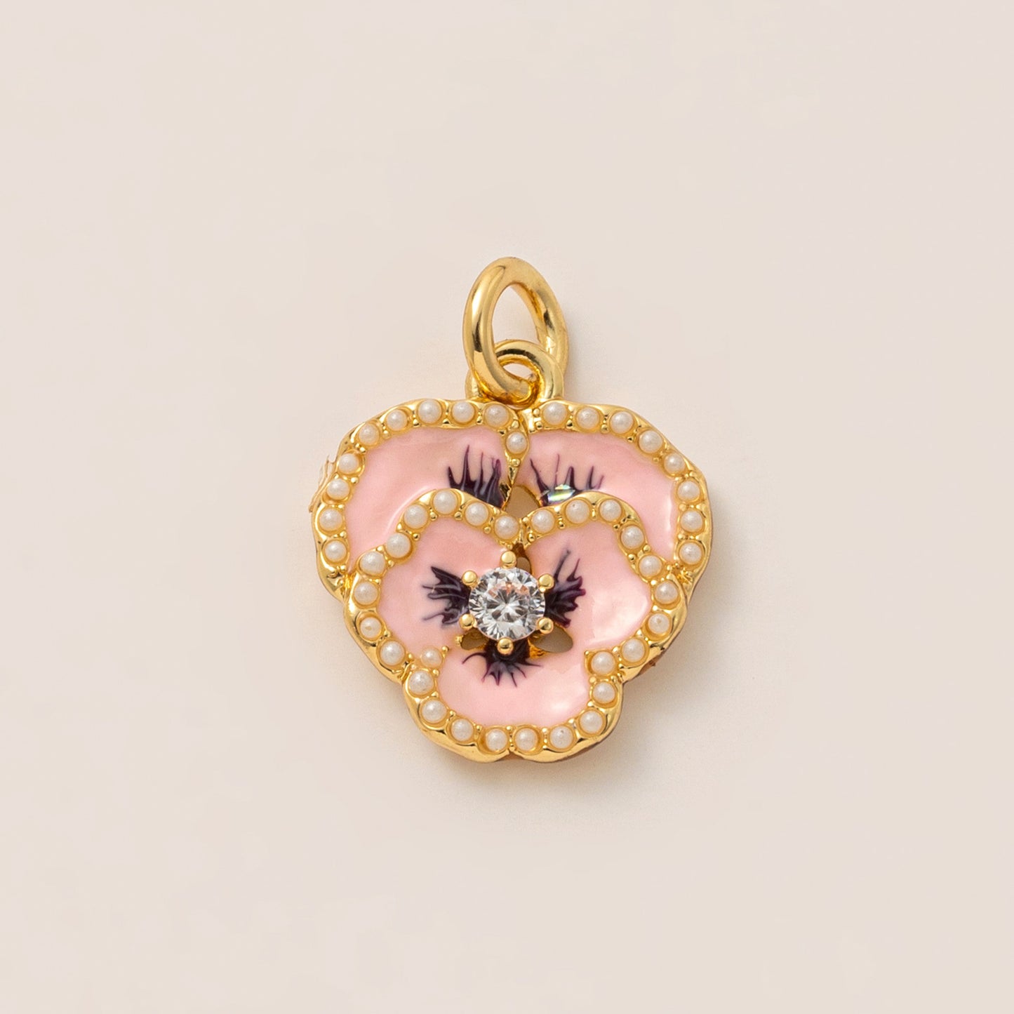 Ciondolo charm a barra vintage placcato oro 18K con pianta di frutta