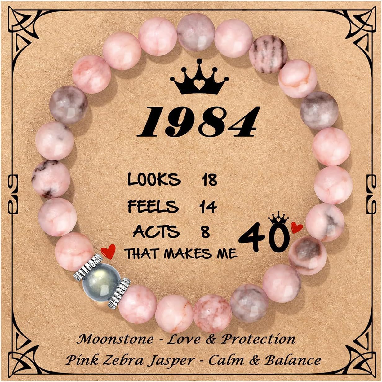 Sweet Geometric Moonstone Agate Ball Chain Bracelet Unisex Gift