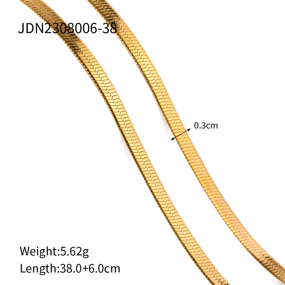 Collar con colgante de acero de titanio estilo geométrico con cadena de acero inoxidable chapada en oro para mujer