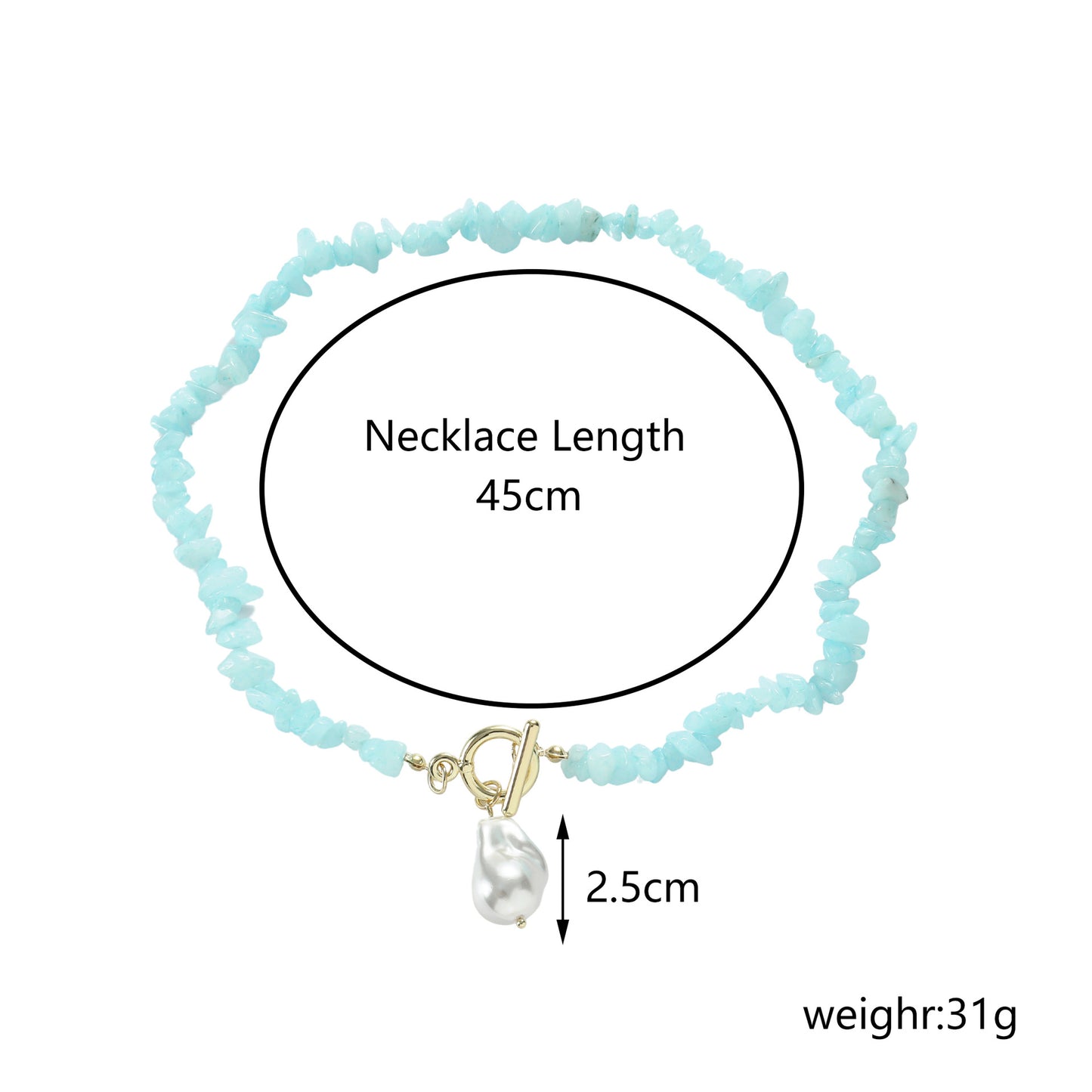 Bohemian Sweet Geometric Pearl Plated Ball Chain Necklace for Women