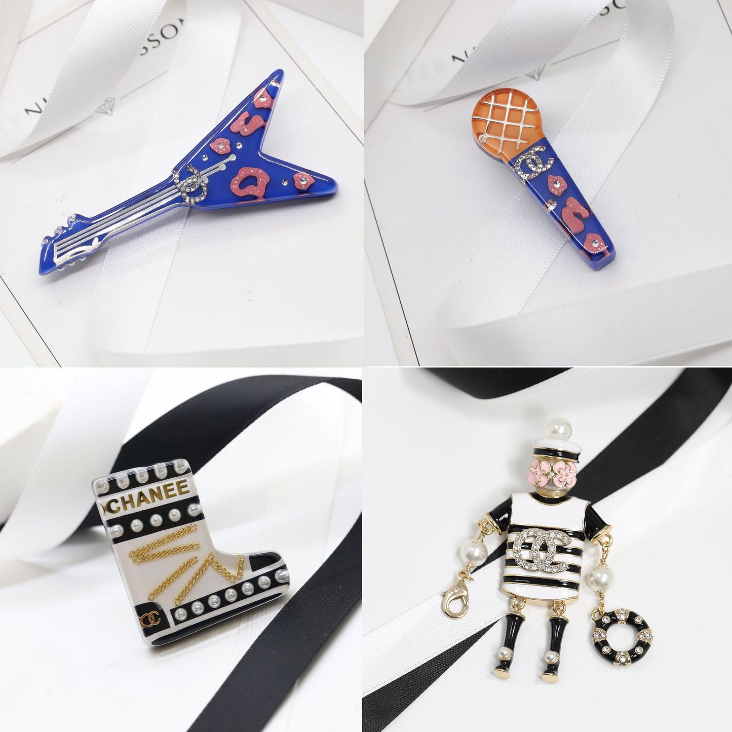 Colorful Enamel Acrylic Cartoon Brooch with Pearl and Rhinestone Inlay for Women