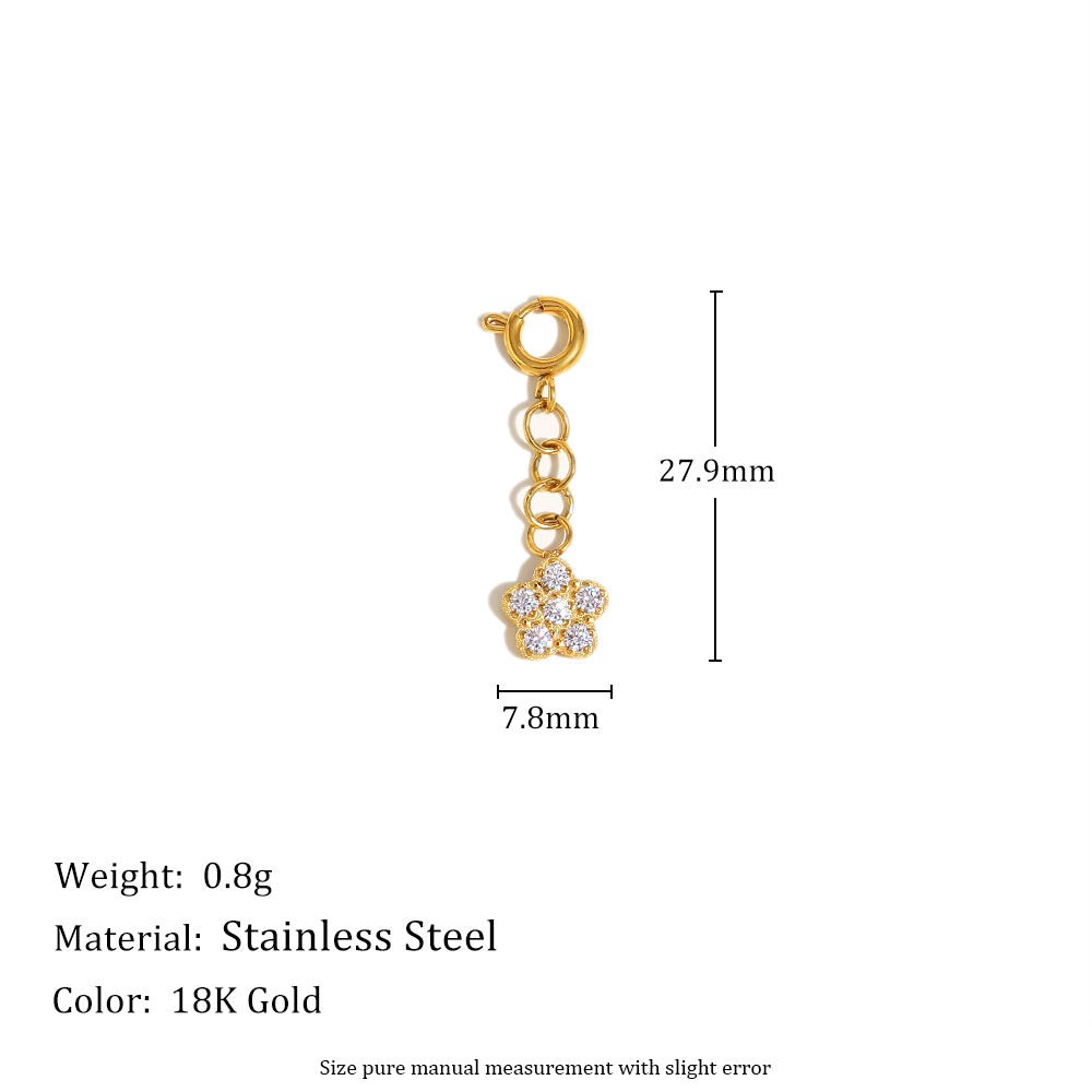 Geometric Heart Pendant with Spring Clasp in Stainless Steel Plated with 18K Gold for Fashionable Office Wear