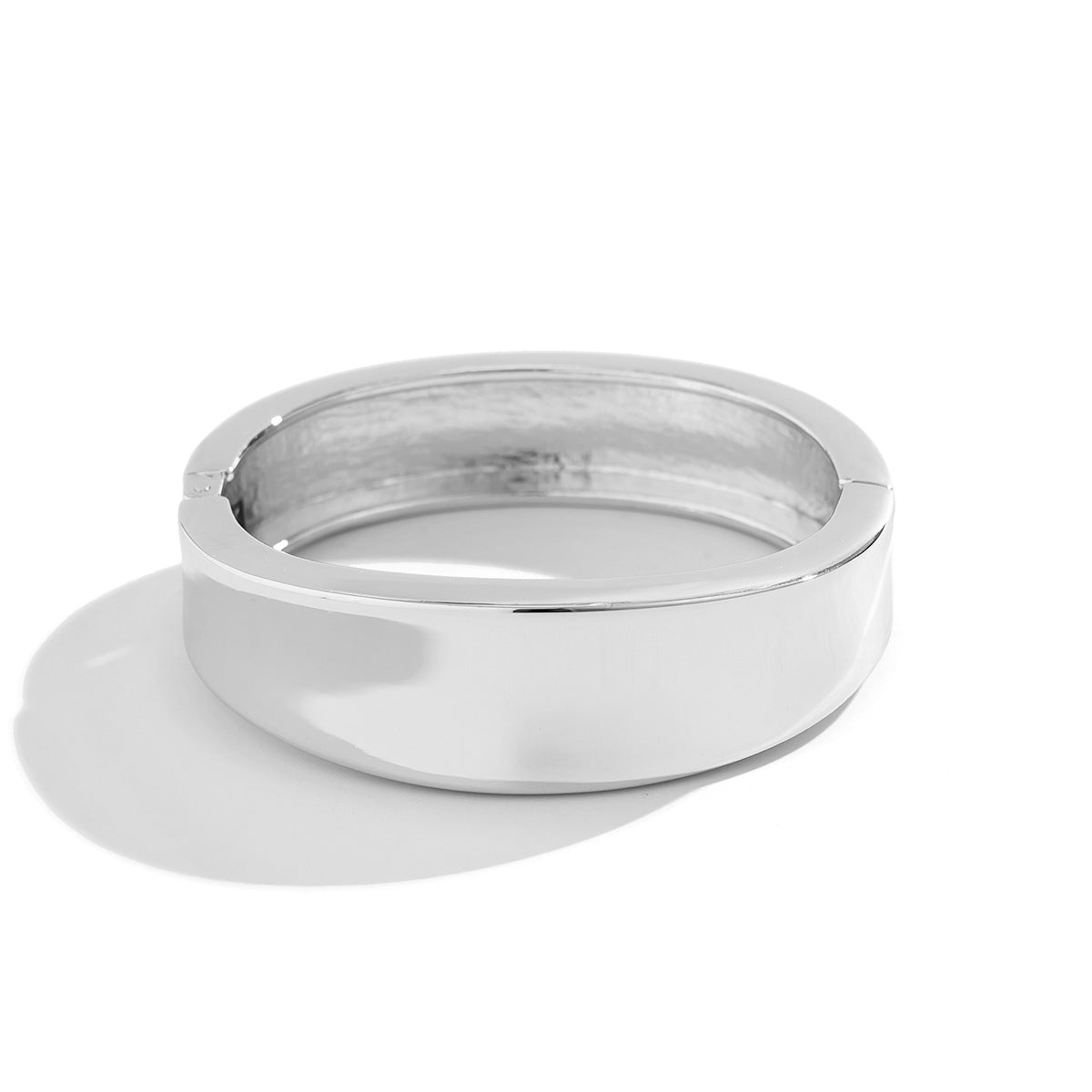 Minimalist Geometric Square Plated Zinc Alloy Wide Cuff Bracelet
