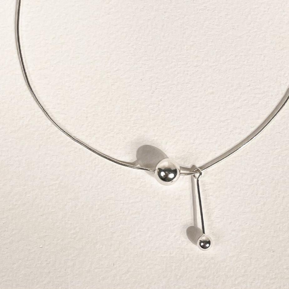 Minimalist Geometric Snake Chain Necklace in 925 Sterling Silver with Gold Plating