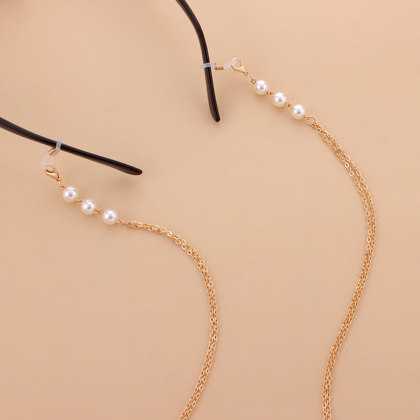 Minimalist White Pearl Alloy Eyewear Chain for Women