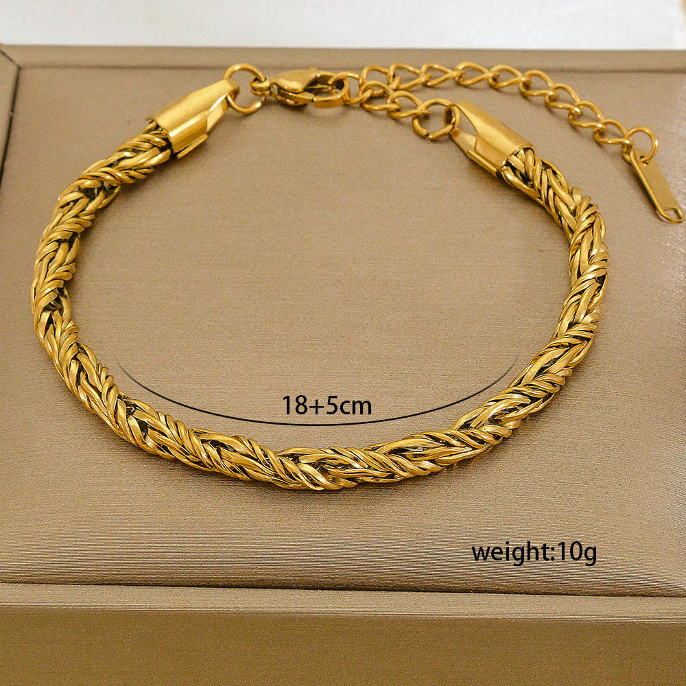 Set di bracciali multistrato minimalisti in acciaio inossidabile con placcatura sottovuoto, da indossare tutti i giorni