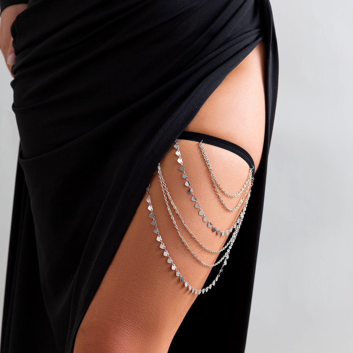 Cavigliera a Strati da Donna, Stile Western Geometrico con Intarsi in Lega e Gemme Artificiali