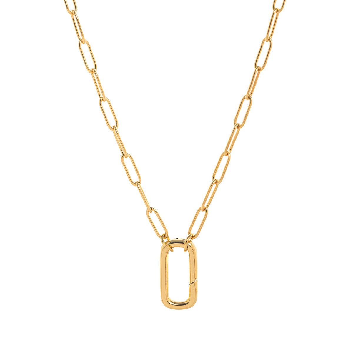 Vintage Minimalist Geometric Heart 18K Gold Plated Titanium Steel DIY Charm Bar Necklace