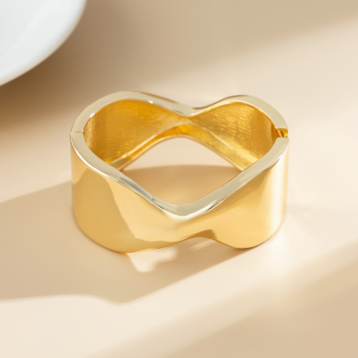 Minimalist Geometric Square Plated Alloy Cuff Bracelet