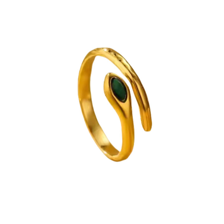 Anillo de acero inoxidable geométrico minimalista con acabado chapado para mujer Joyería de lujo