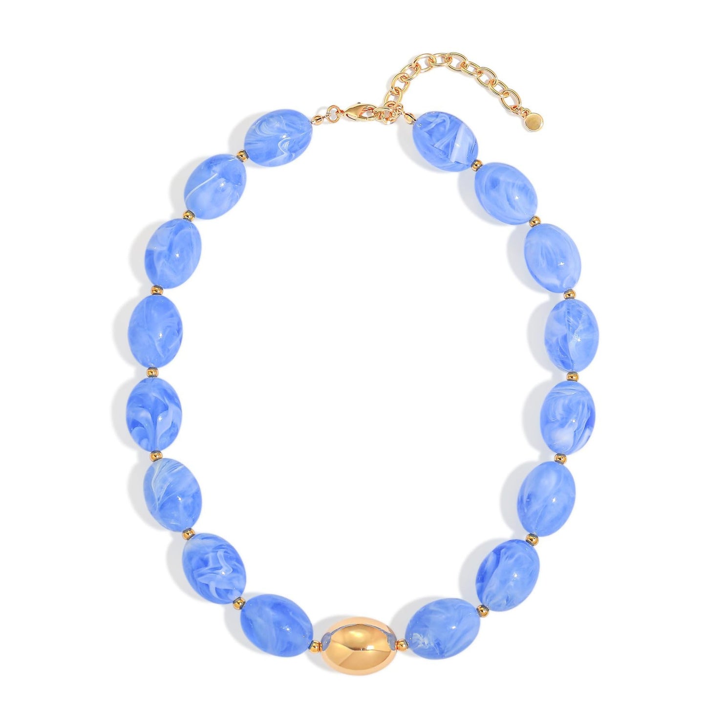 Bohemian Minimalist Geometric Resin Beaded Necklace for Women Casual Cable Chain Choker