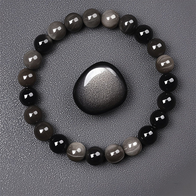8mm Round Sunstone Rose Quartz Tiger Eye Agate Crystal Beaded Bracelet Unisex Geometric Handmade Jewelry