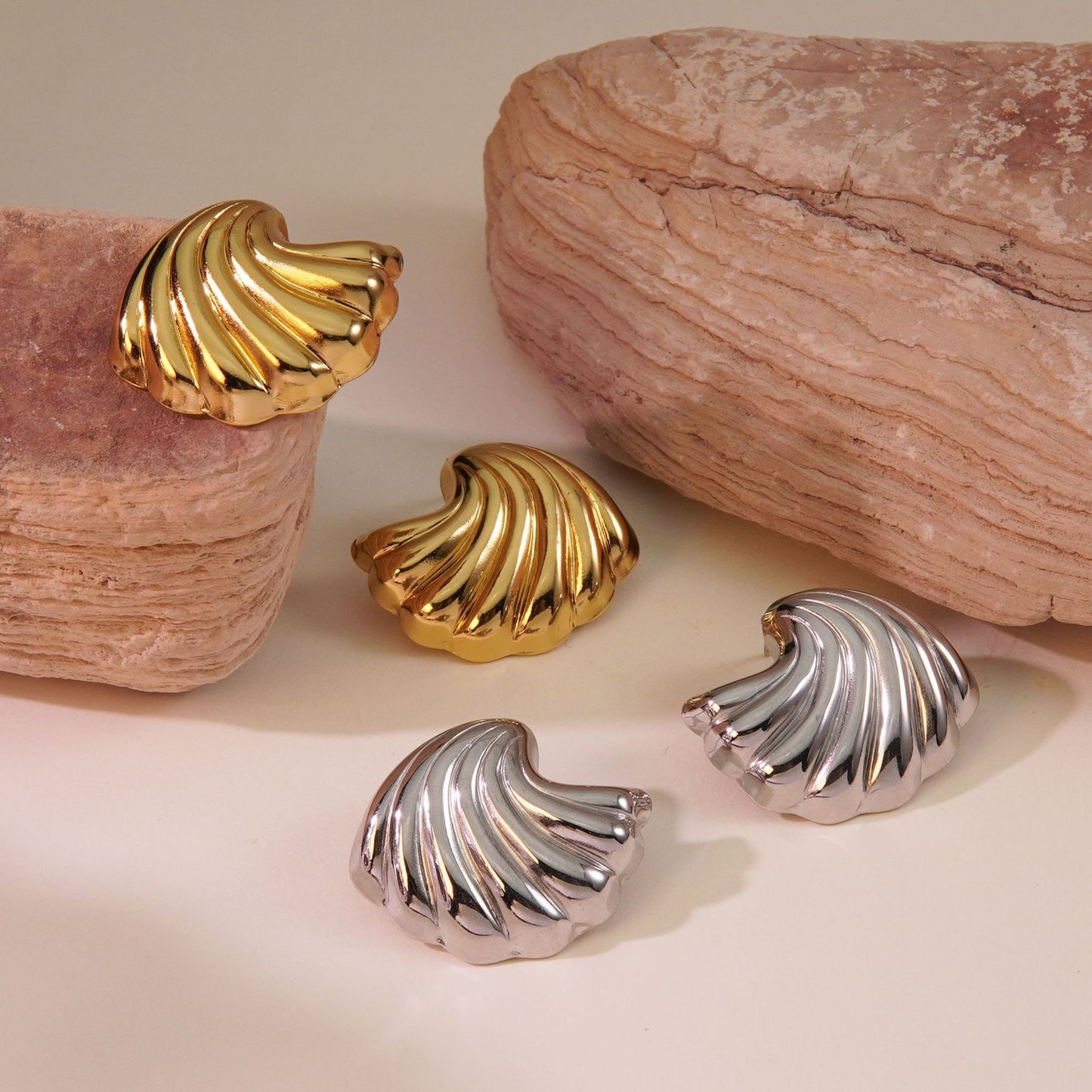 Vintage Geometric Plated Stainless Steel Earrings for Women