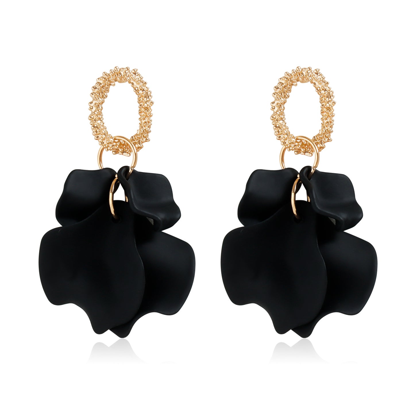 Vintage Floral Geometric Zinc Alloy Stud Earrings for Women with Plated Finish and Soft Garden-Inspired Design