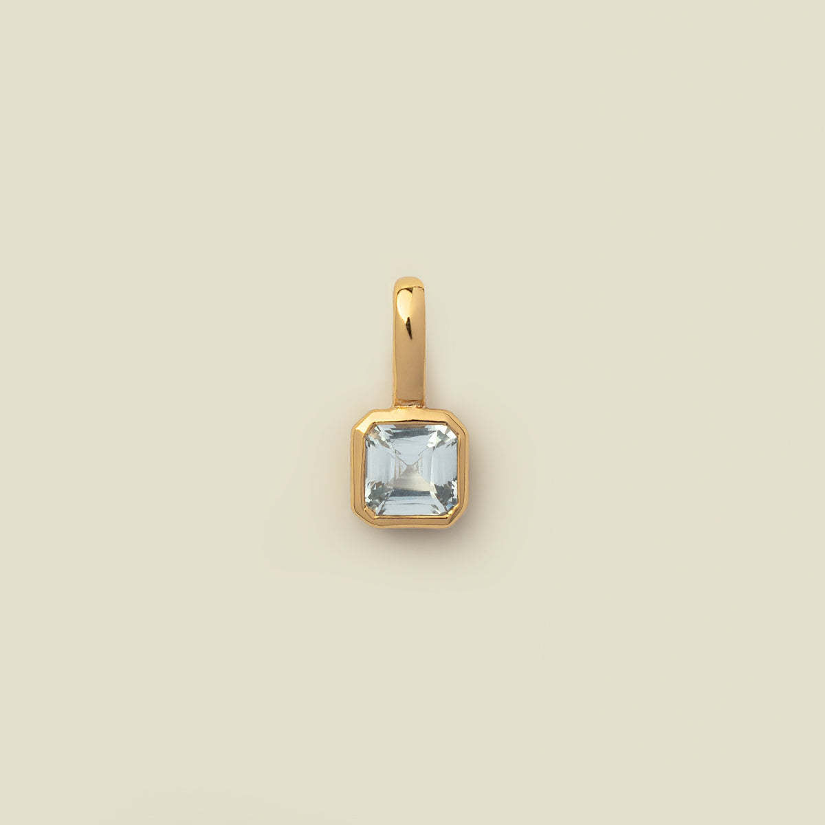 Minimalist Square Titanium Steel Gemstone Pendant with Cubic Zirconia Inlay Charm Bar for Women