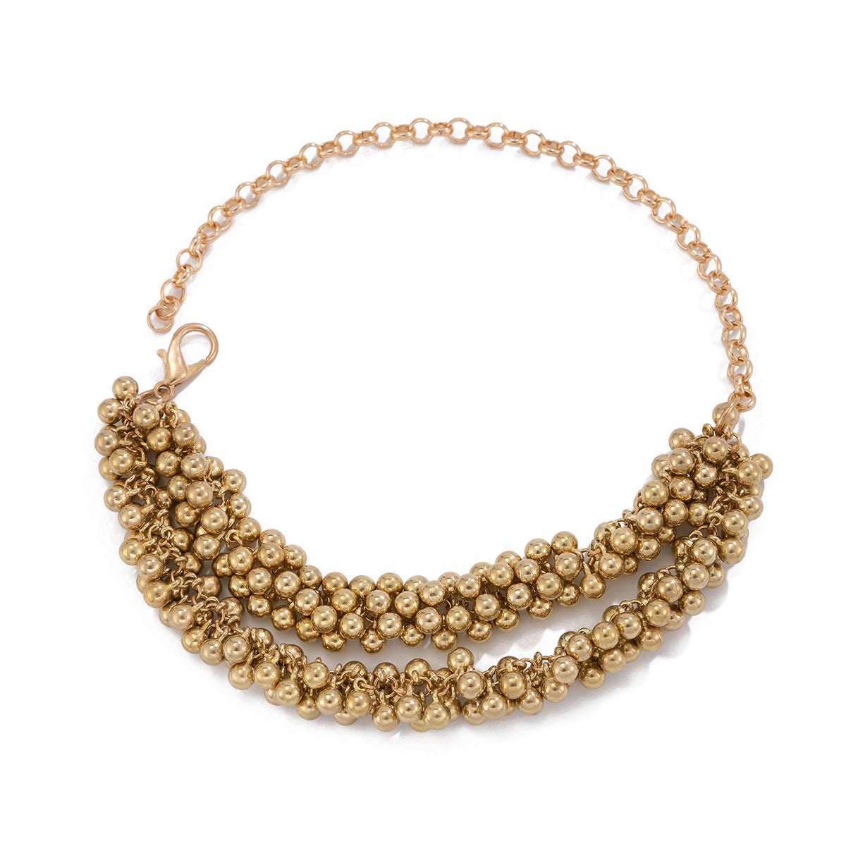 Exaggerated Geometric CCB Ball Pendant Necklace with Plated Finish for Women