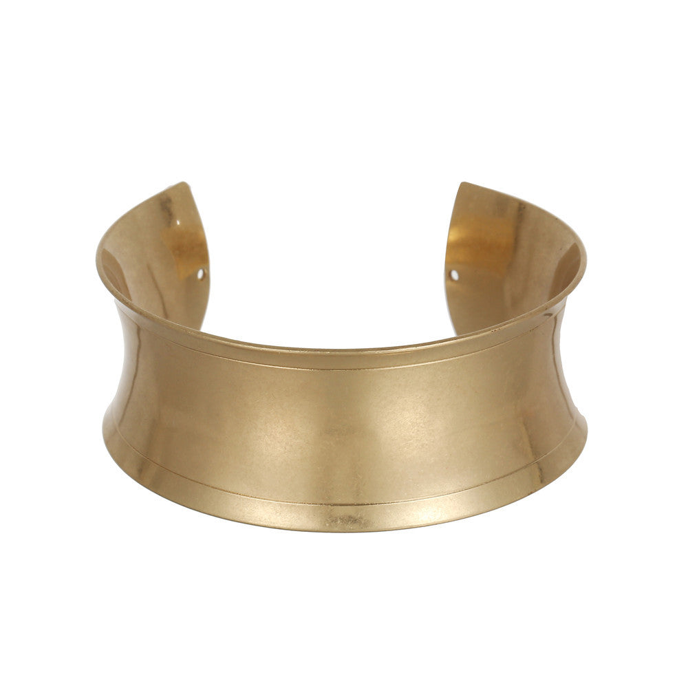 Geometric Alloy Plated Open Cuff Bracelet for Women