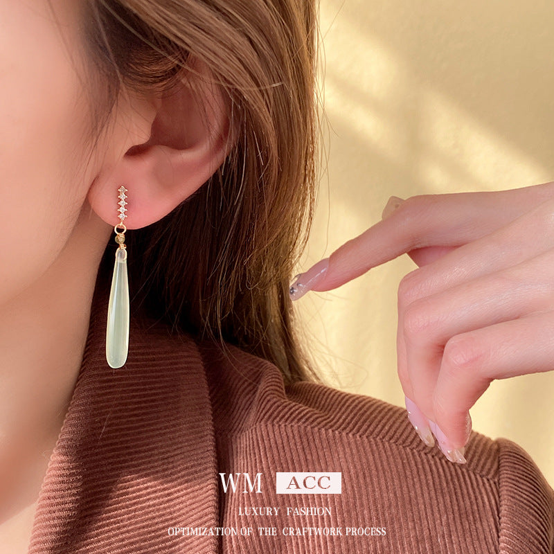Orecchini a Goccia d'Acqua Eleganti con Zirconi e Perni in Acciaio Inossidabile, Gioielli di Moda in Stile Lusso Minimalista per Donne