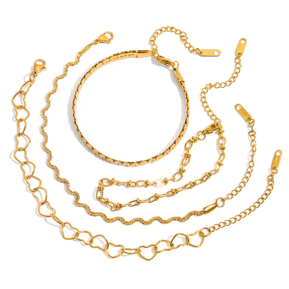 Bracciale a Cuore Minimalista in Acciaio Inossidabile Placcato con Finitura di Lusso da Donna