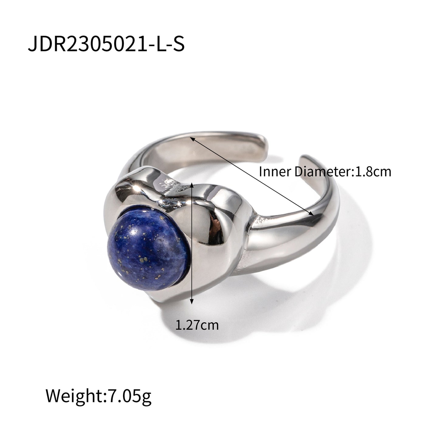 Fashion 18K Gold Plated Stainless Steel Heart Shape Tiger Eye Stone Ring for Women