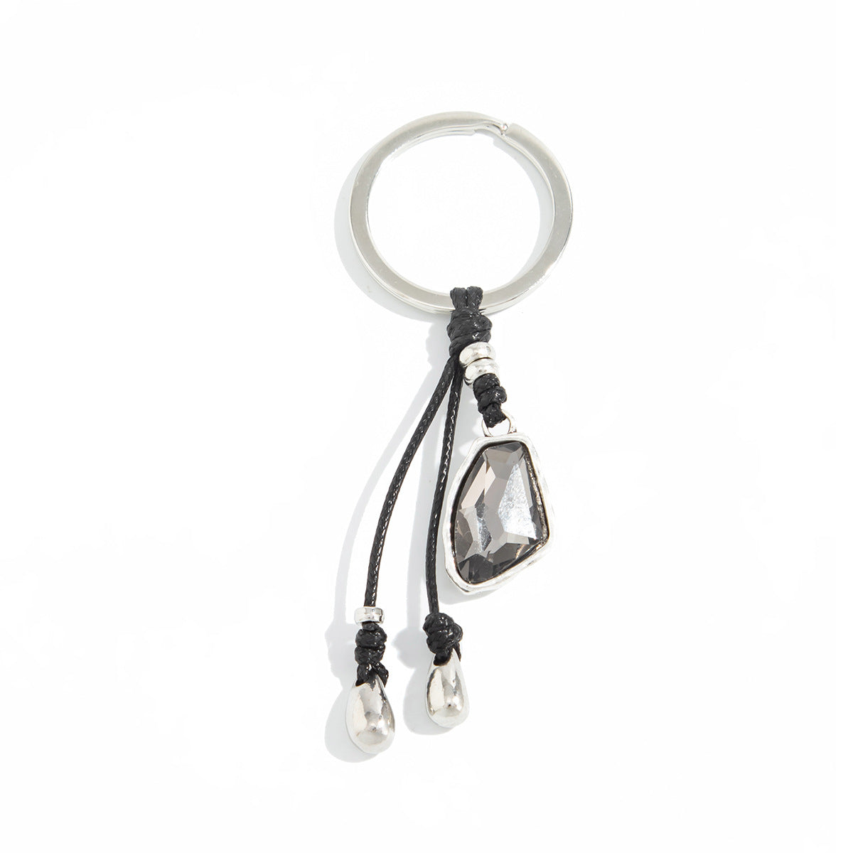 Fashion Plated Alloy Heart Teardrop Acrylic Rhinestone Charm Bar Keychain Bag Chain