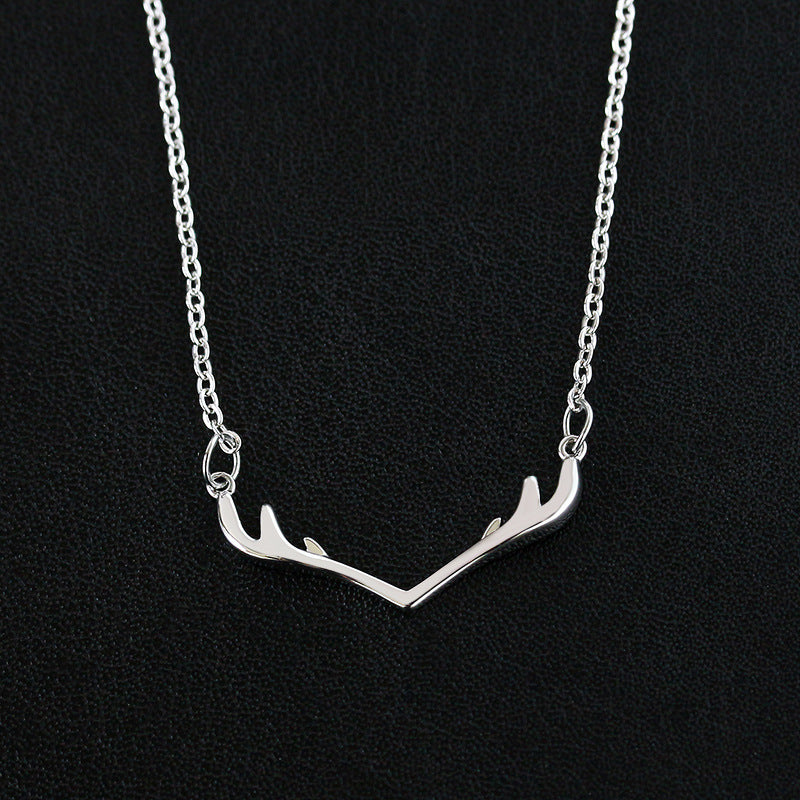 Deer Antler Necklace Alloy Water Wave Chain
