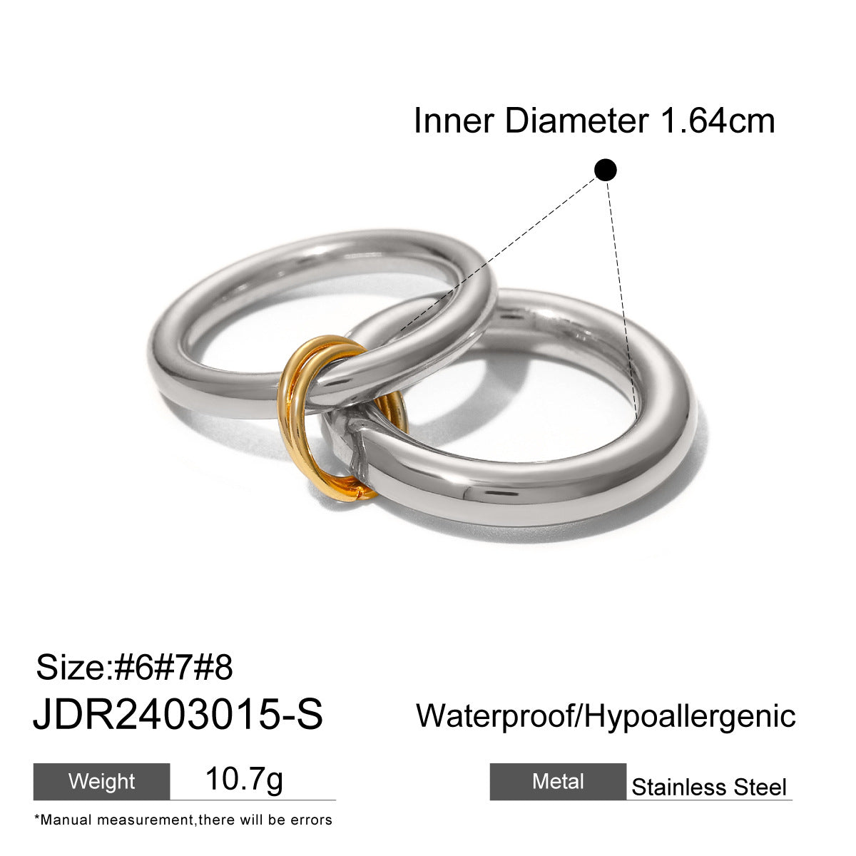 Two-Tone Round Geometric Plated Stainless Steel Earrings for Women