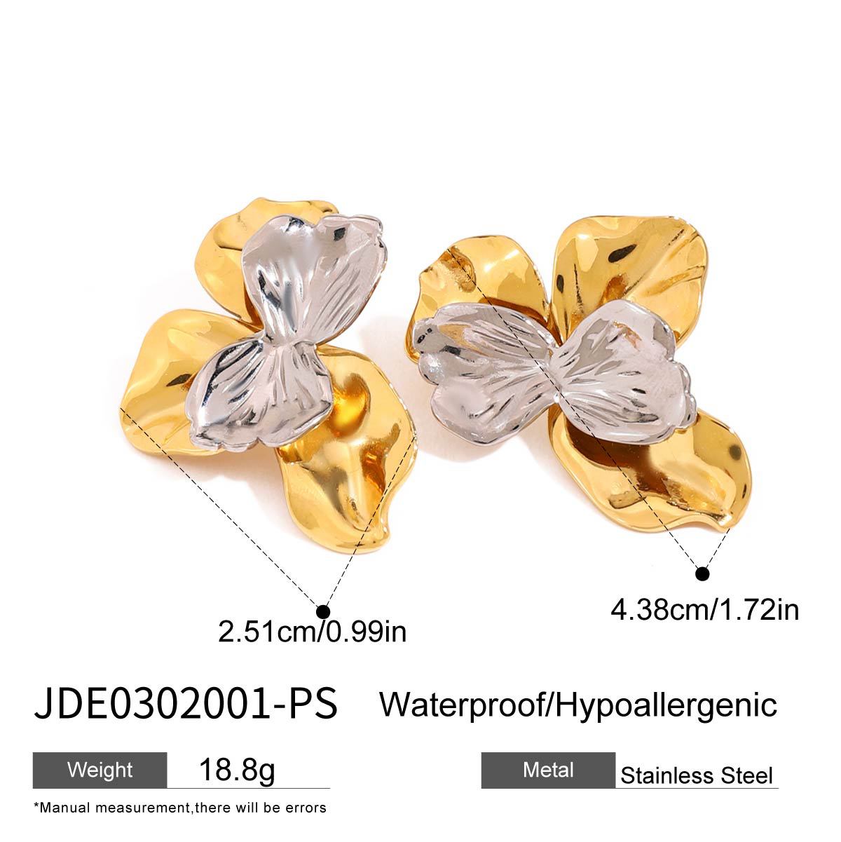 Minimalist Floral Plated Stainless Steel Earrings for Women
