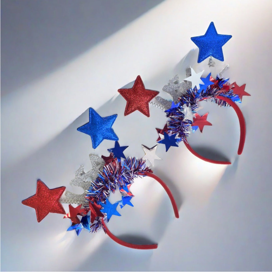 Red White Blue Star Headband for USA Independence Day Party Unisex Hair Accessory