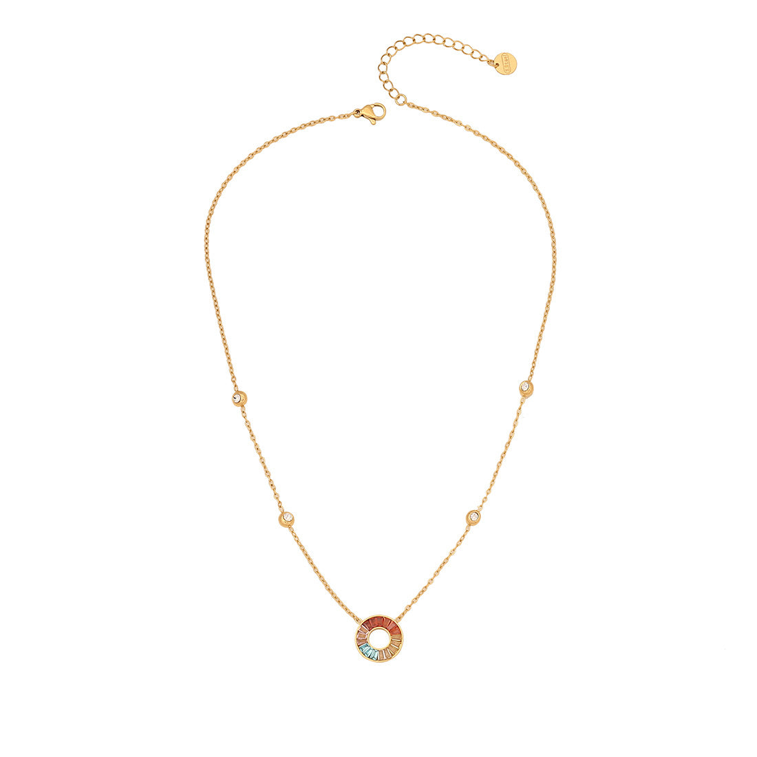 Collana pendente floreale alla moda in acciaio inossidabile con ciondolo in acciaio al titanio e finitura galvanizzata per donna