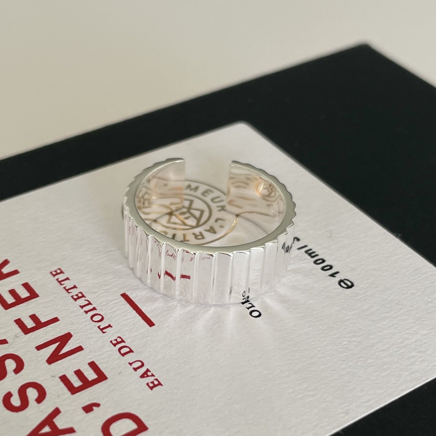 Anillo geométrico minimalista de plata de ley 925 para mujer