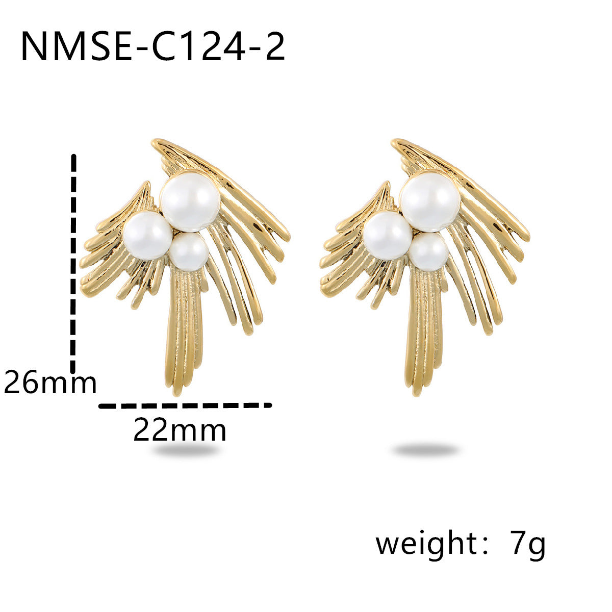Orecchini da donna in acciaio inossidabile geometrici lussuosi e minimalisti con placcatura in oro e dettagli in perle