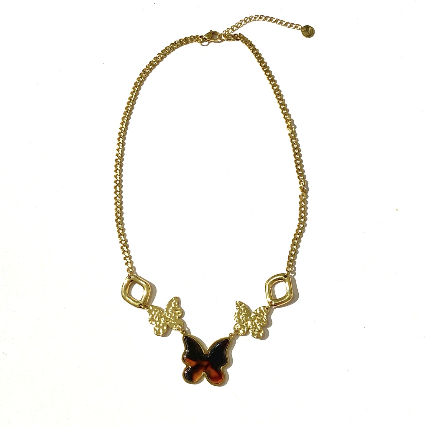 Sweet Streetwear Heart Butterfly Geometric Gradient Stainless Steel Necklace for Women