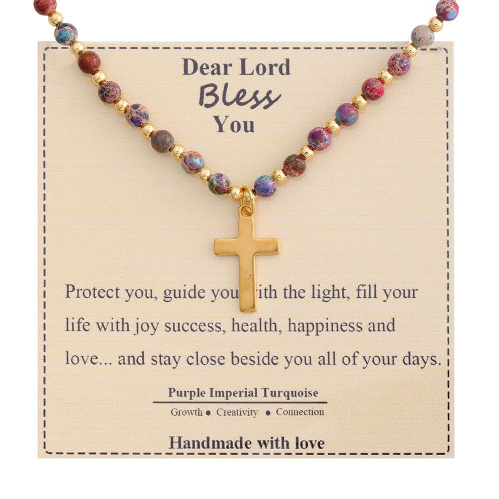 Elegant Geometric Cross Alloy Pendant Crystal Ball Chain Necklace for Women