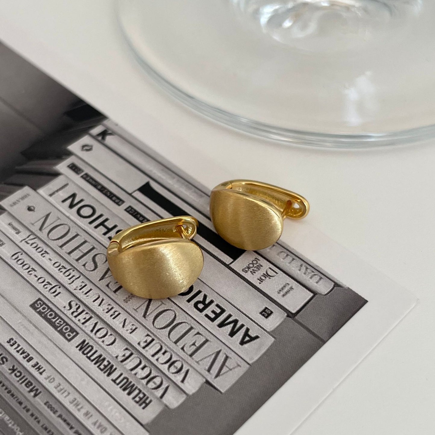 Minimalist Sweet 925 Sterling Silver Brushed Plated Letter Oval Geometric Earrings for Women