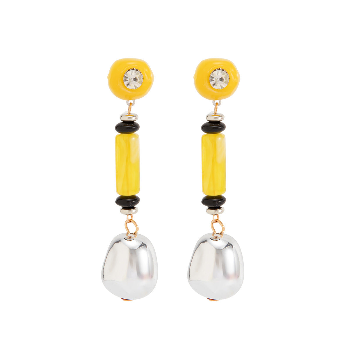Creative Geometric Gradient Resin Plated Earrings for Women