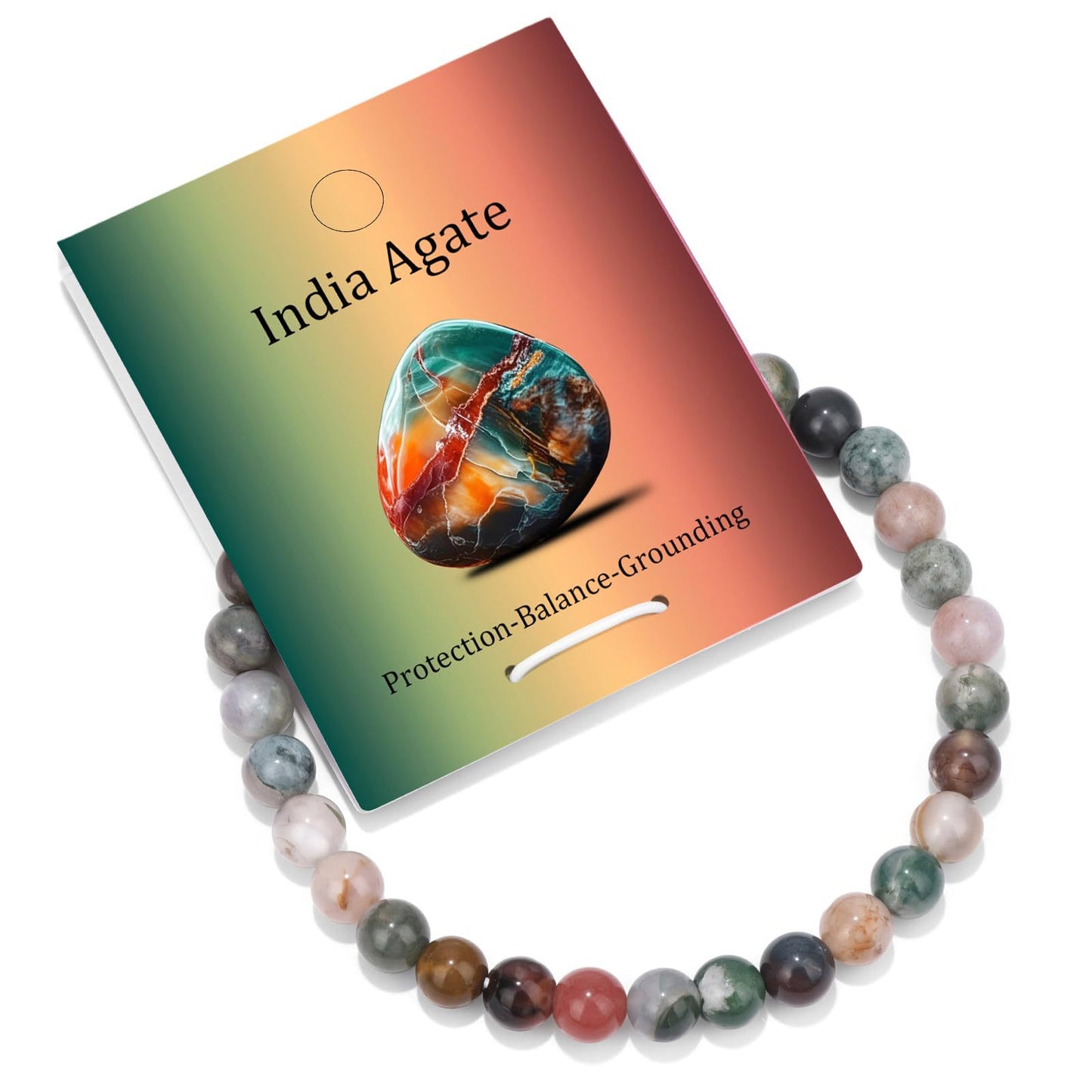 Natural Crystal Round Beaded Stretch Bracelet Unisex Gemstone Jewelry