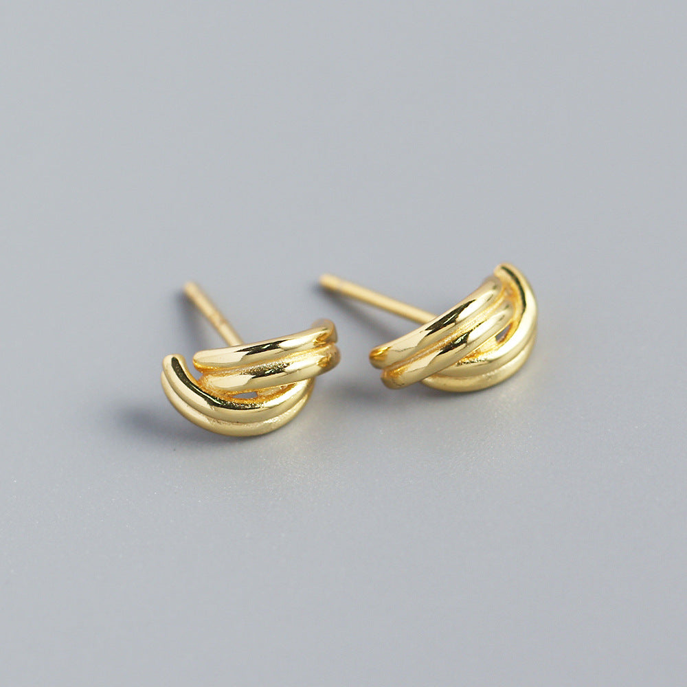 Minimalist 925 Sterling Silver Geometric Plated Earrings