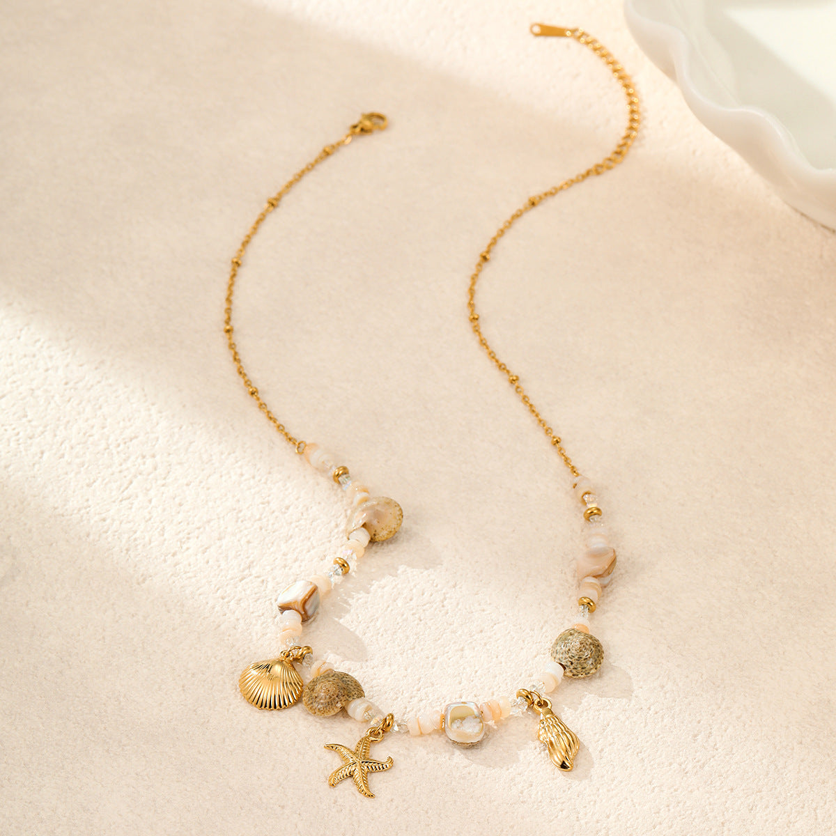 Juego de Collares con Colgante Geométrico de Estilo Bohemio Veraniego para Mujer en Acero Inoxidable con Acabado Chapado
